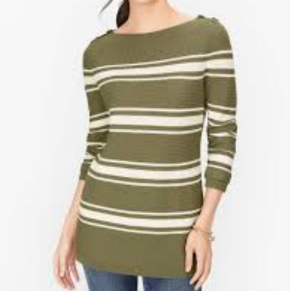 Talbots Tops - Talbot's Basket Weave Sweater - Stripe  L